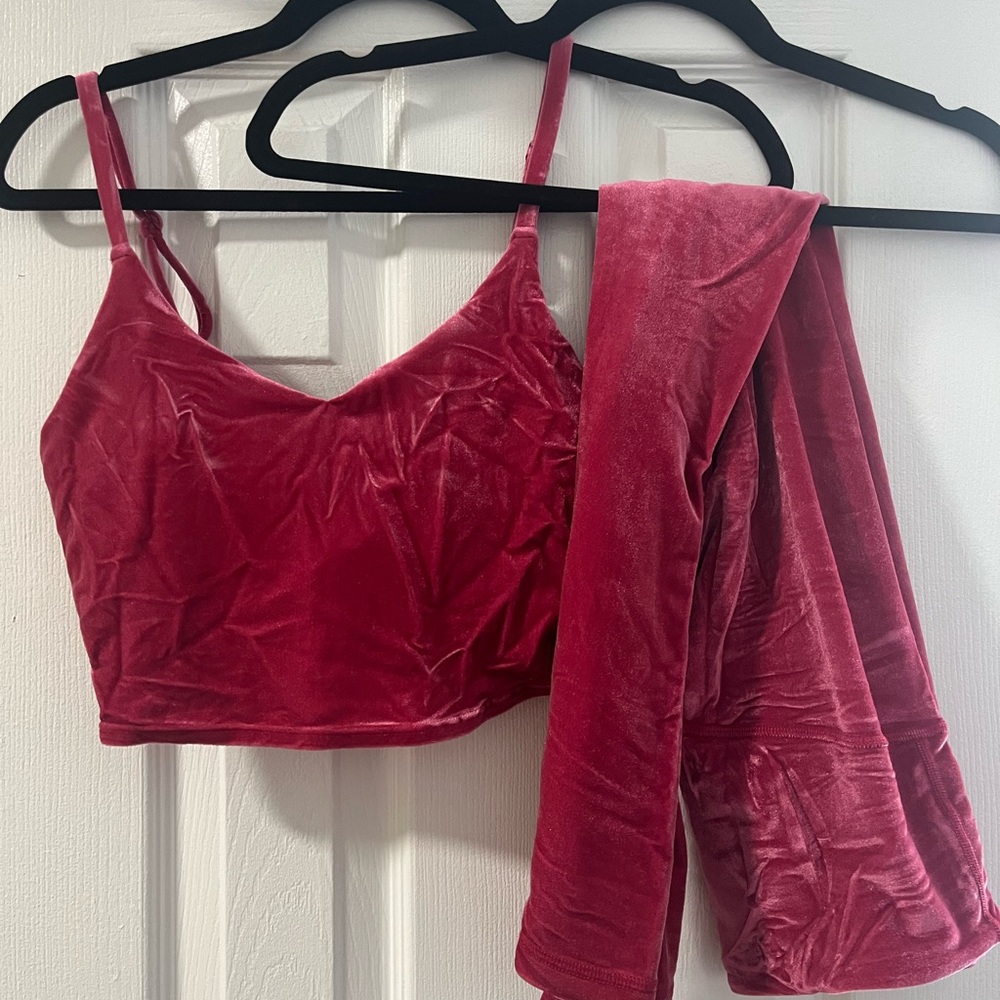 Athleta velvet workout set